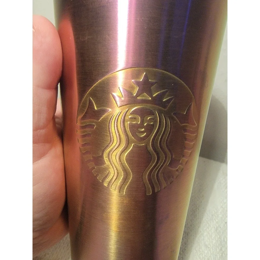 Starbucks‎ Stainless Steel Pink Halo cup tumbler 24oz 2022 No Straw EUC